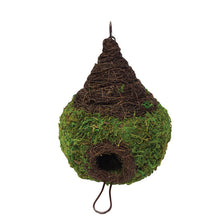 Load image into Gallery viewer, Galapagos Raindrop Woven Moss Reptile Hide \ Birdhouse with Installation Chain 10" x 13"