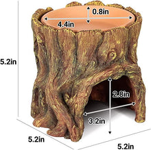 Load image into Gallery viewer, ReptiZoo Humidifying Tree Stump Hideout with Ceramic Water Bowl