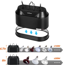 Load image into Gallery viewer, ReptiZoo Double Dome Lamp Fixture 2-in-1