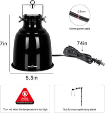 Load image into Gallery viewer, ReptiZoo Multi-Function Angle Adjustable Dome Lamp Fixture