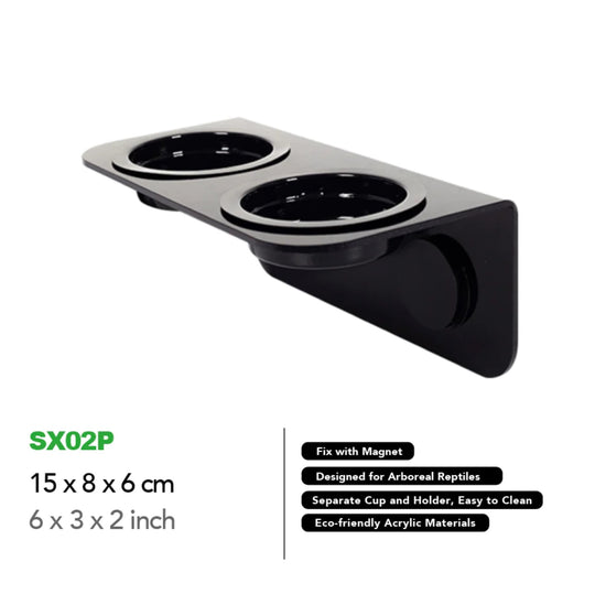 ReptiZoo Arboreal Single \ Double Acrylic Feeding Ledge, Magnetic