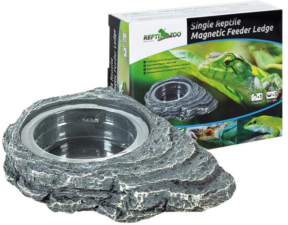 ReptiZoo Arboreal Single \ Double Feeder Rock Ledge Magnetic