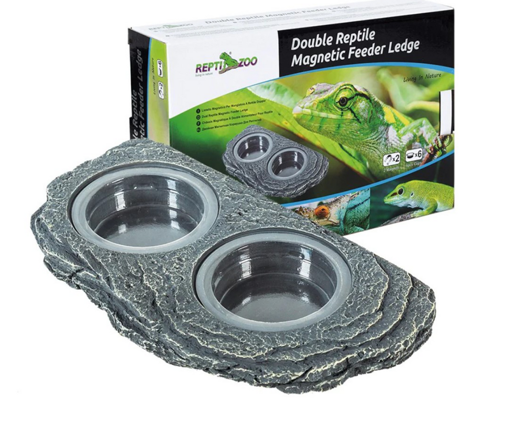 ReptiZoo Arboreal Single \ Double Feeder Rock Ledge Magnetic