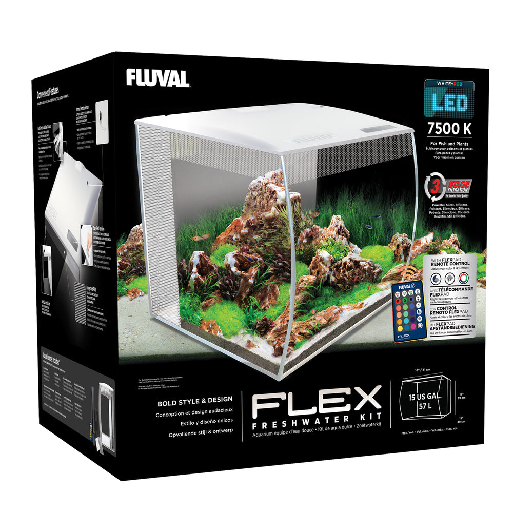 Fluval FLEX Aquarium White, 15 Gal