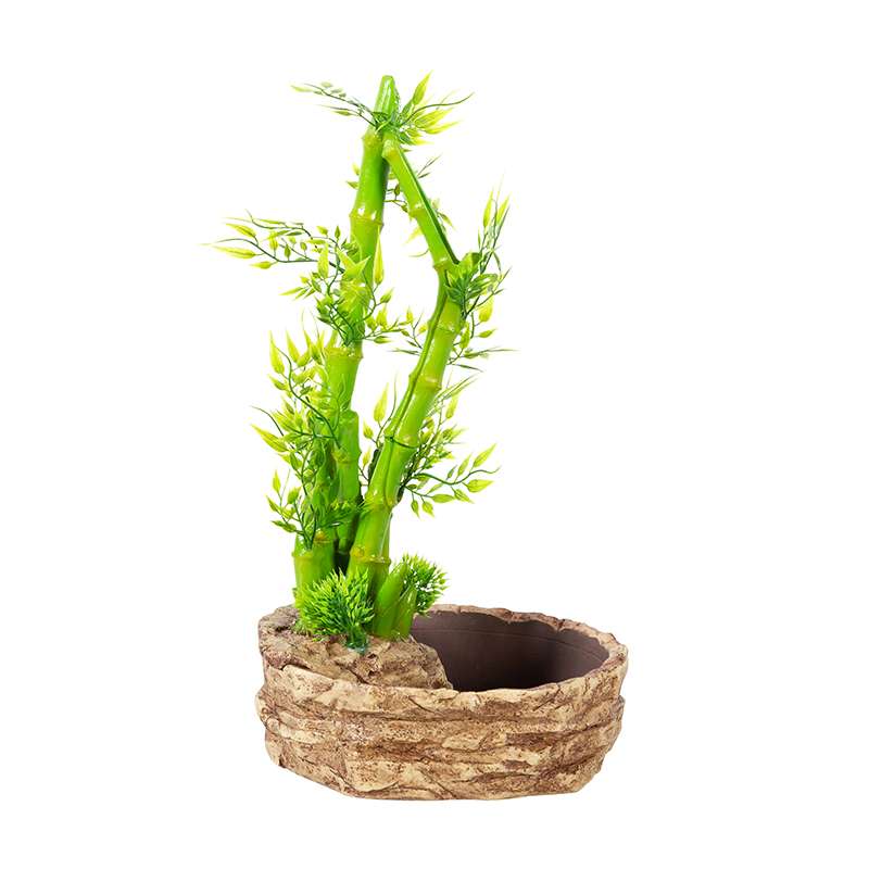 ReptiZoo 2-In-1 Height Adjustable Bamboo Planter Dripper