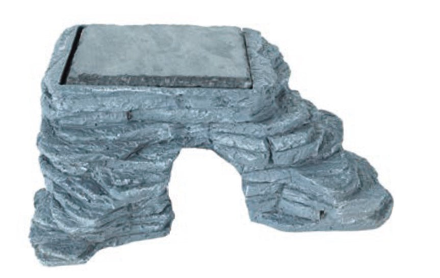 ReptiZoo Corner Hide Cave with Heat Storing Real Slate Stone