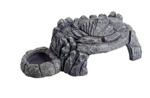 Load image into Gallery viewer, ReptiZoo Grey Rock Magnetic 3-in-1 Feeding Dishes Hideout
