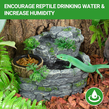 Load image into Gallery viewer, ReptiZoo Reptile Rock Block Waterfall with Food Dish

