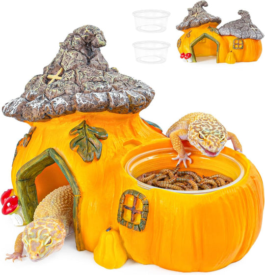 ReptiZoo Multifunctional Pumpkin Hide Castle