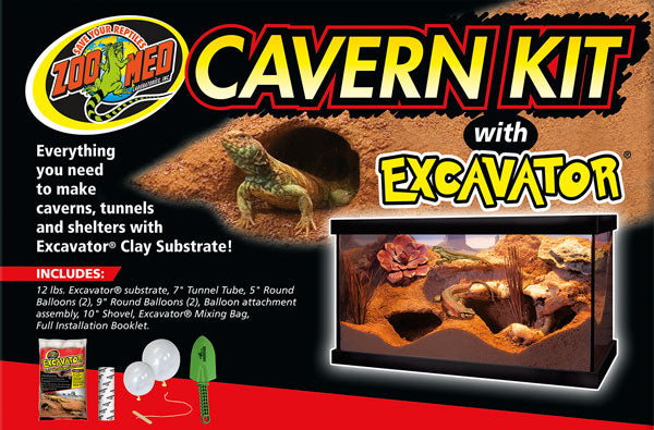 Zoo Med Cavern Kit With 12 lbs Excavator Clay, Burrowing Substrate